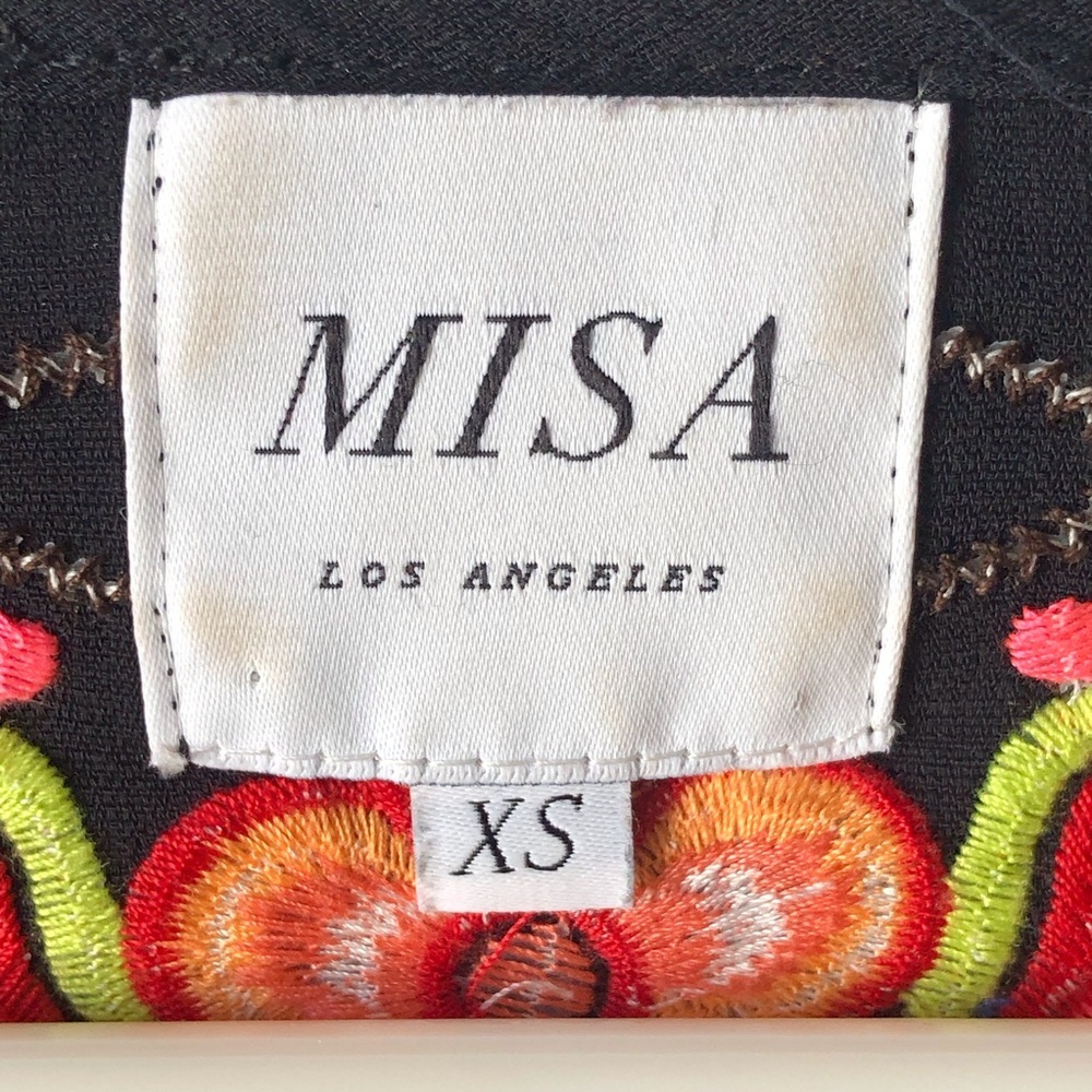 Misa boho embroidered top flared sleeve tassels lightweight vibrant floral. - Picture 8 of 9